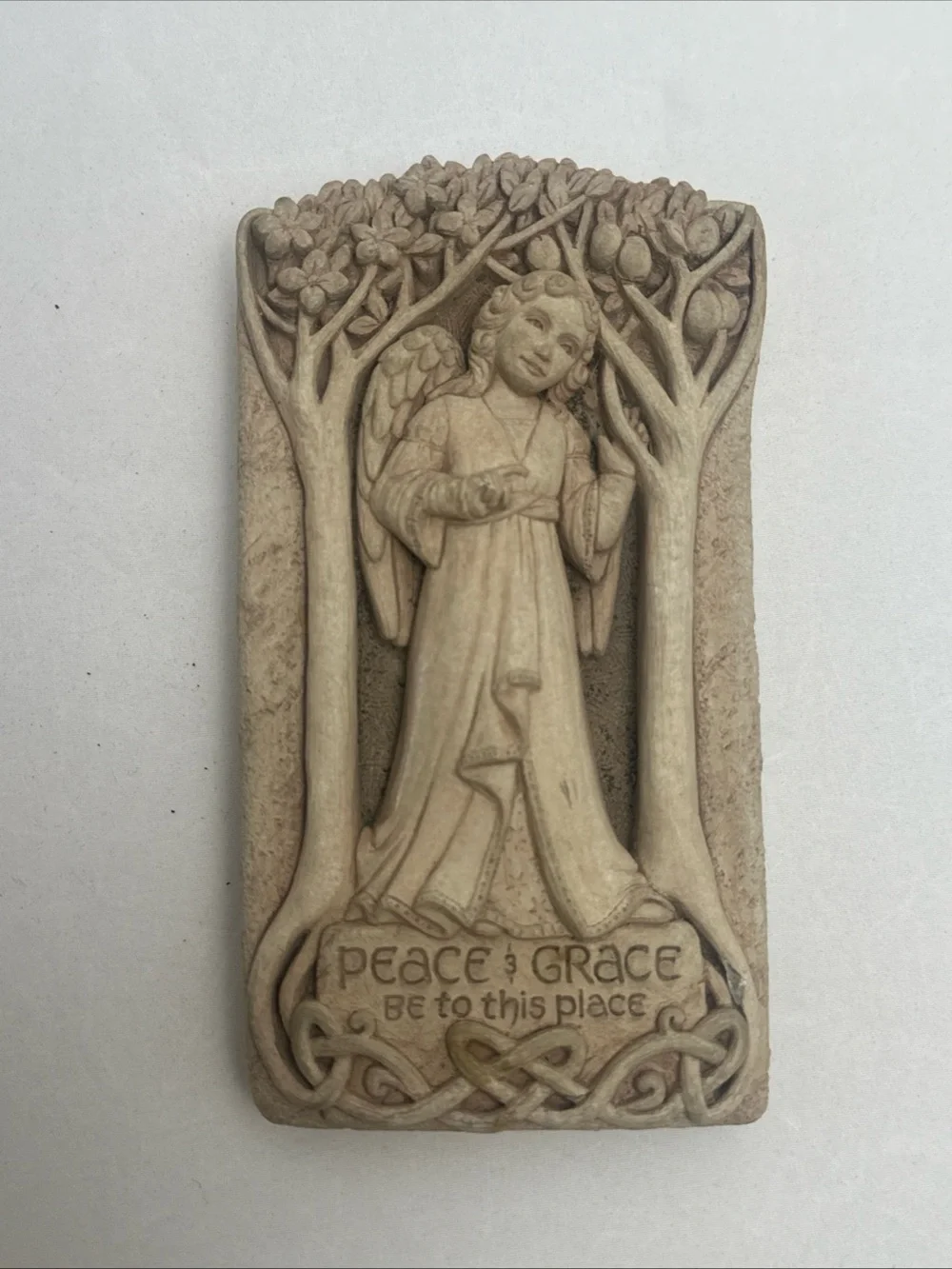 Peace & Grace Angel Wall Plaque - Beige Decorative Wall Art